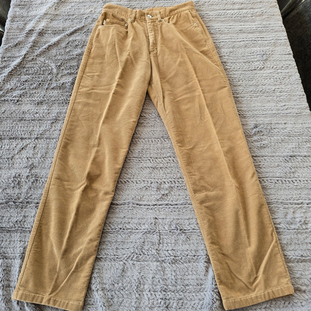 Bogner Womens‎ Corduroy Pants Tan Camel Straight Leg High Rise Size 6 Long